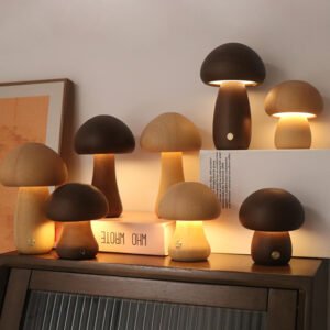 Mushroom Wood Night Light